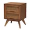 Baxton Studio Rina MidCentury Modern Ash Walnut Finished Wood 3Piece Full Size Bedroom Set with Synthetic Rattan 223-9812-9813-11298-ZORO - alternate 7